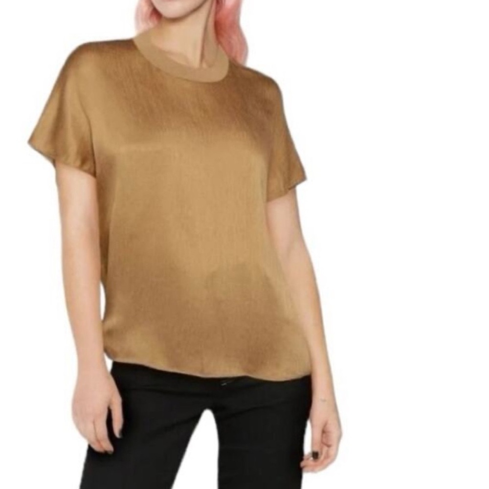 VINCE Gold Women's top 100% silk